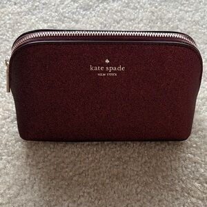 Kate Spade Deep Red Sparkle Cosmetic Pouch